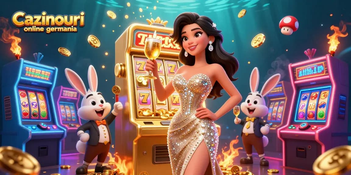 Engage with Cazinouri online germania while celebrating wins with a stunning casino scene featuring a dazzling jackpot.