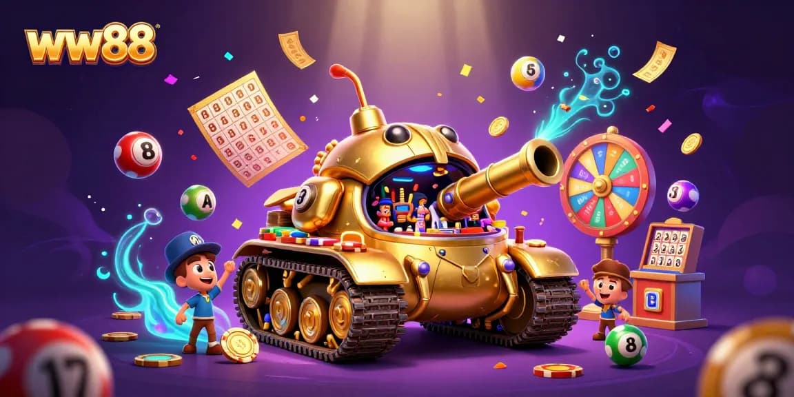 Experience thrilling wins at ww88 with a vibrant miniature casino scene full of dynamic game elements.
