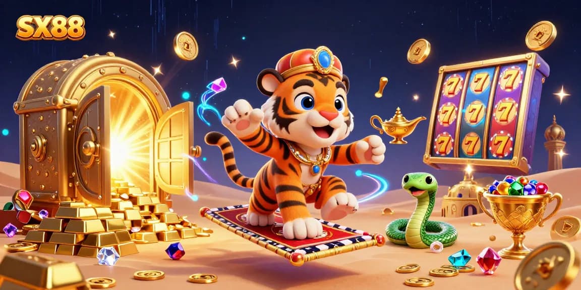 SX88 engages players with an Arabian Nights-themed experience filled with treasures and dynamic slot elements.