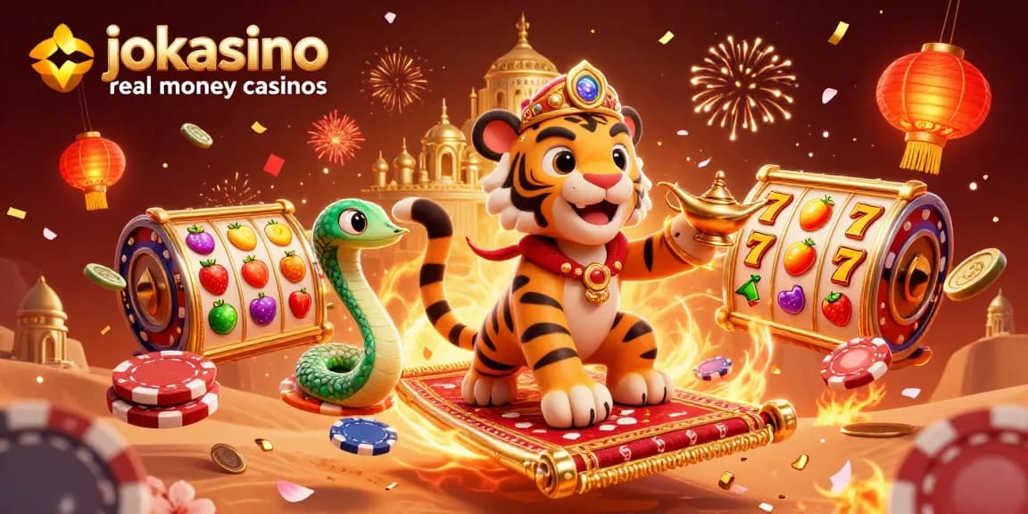 Experience the vibrant thrill of jokacasino real money casinos with a captivating 3D illustration featuring enchanting elements and golden treasures.