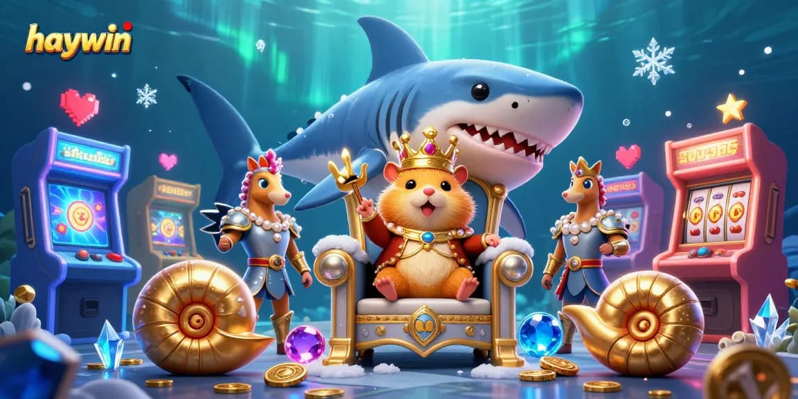 Experience the thrill of winning with haywin, featuring a king hamster and gaming elements in a vibrant casino scene.