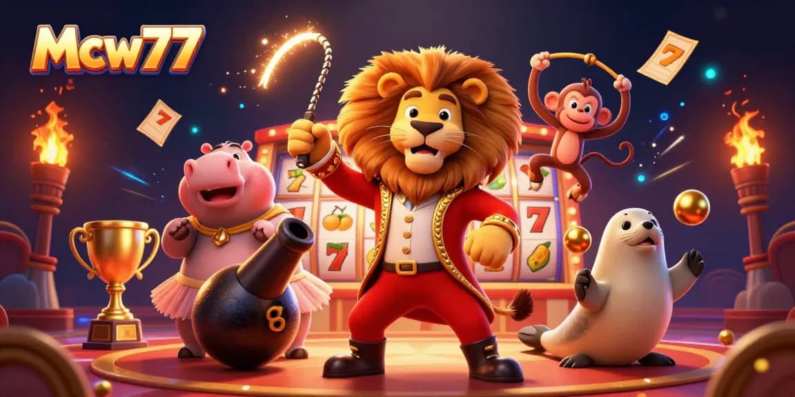 Experience thrilling betting at Mcw77 with a vibrant casino scene featuring dynamic characters and game elements.