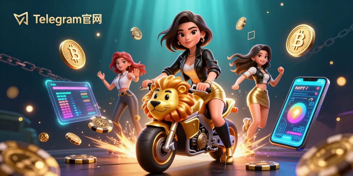 在Telegram官网上参与刺激的游戏玩法，享受包含加密货币元素的动态3D赌场插图。
