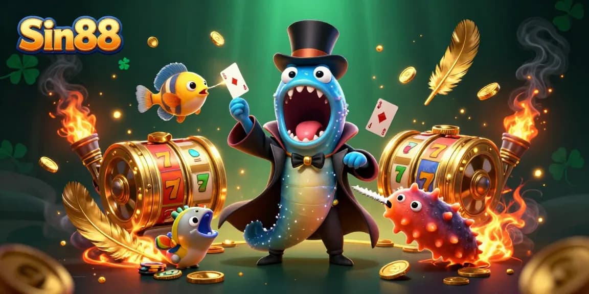 Sin88 showcases a dazzling casino scene featuring vibrant characters and dynamic gameplay.