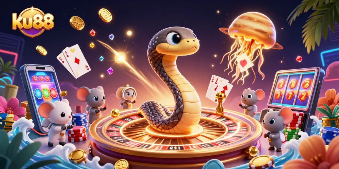 Bet on ku88's thrilling galactic roulette scene featuring vibrant cosmic characters and stunning casino elements.