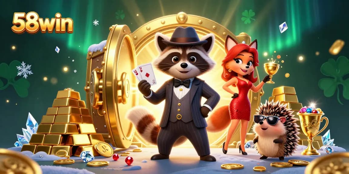 Experience thrilling gameplay at 58win with dazzling treasures and vibrant casino characters.