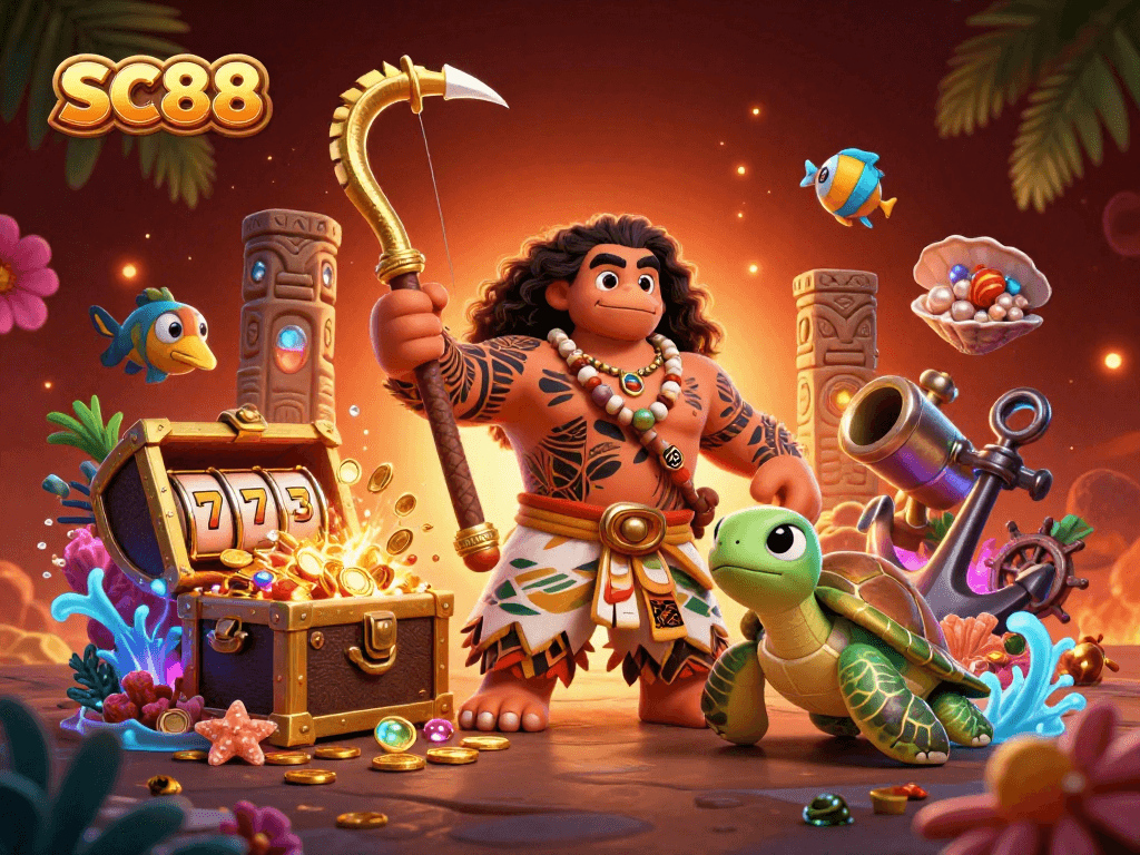Experience the excitement of SC88's vibrant casino atmosphere with unique characters and dynamic game elements.