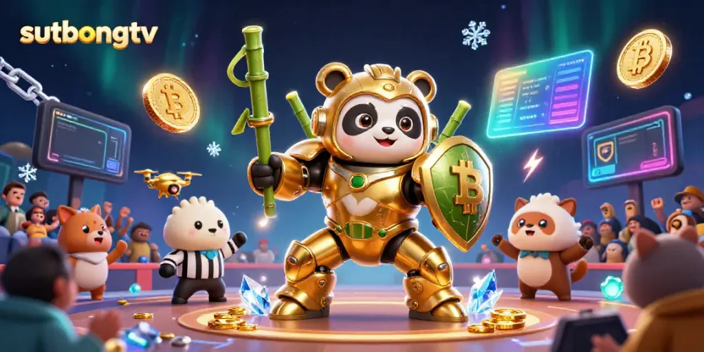 Experience live sports betting excitement with sutbongtv's 3D panda mech and dynamic crypto elements.