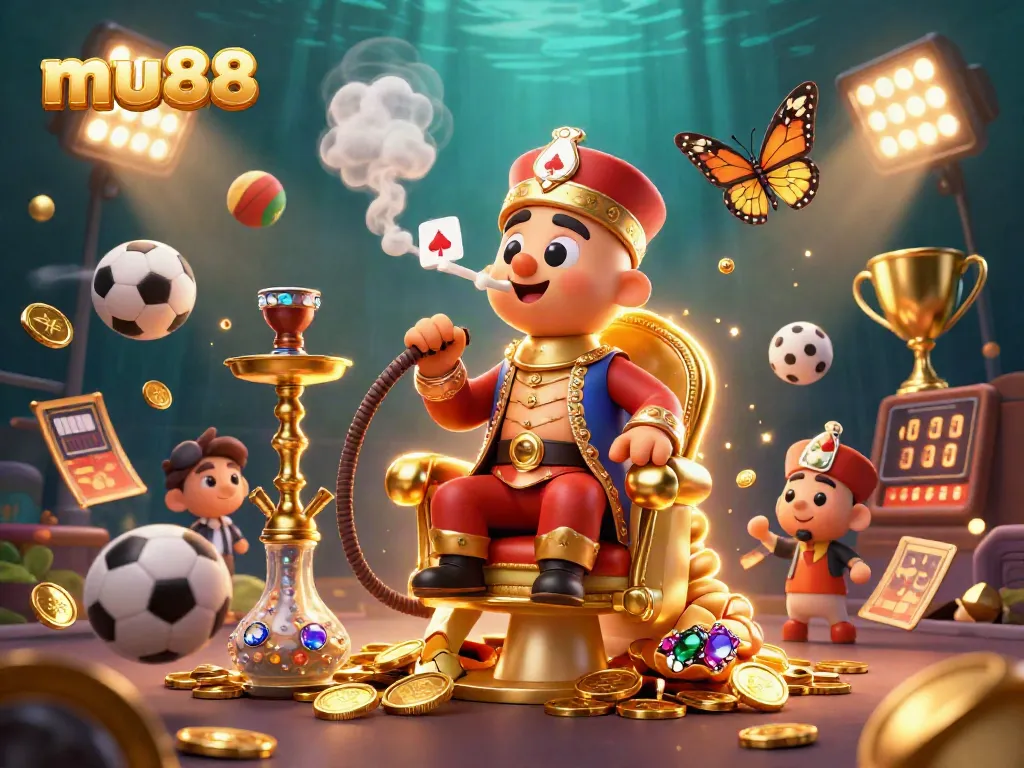 Experience thrilling gameplay at mu88 with a vibrant 3D casino illustration featuring unique characters and elements.