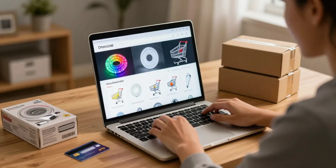 Banda led products showcased in a cozy online shopping environment, perfect for e-commerce enthusiasts.