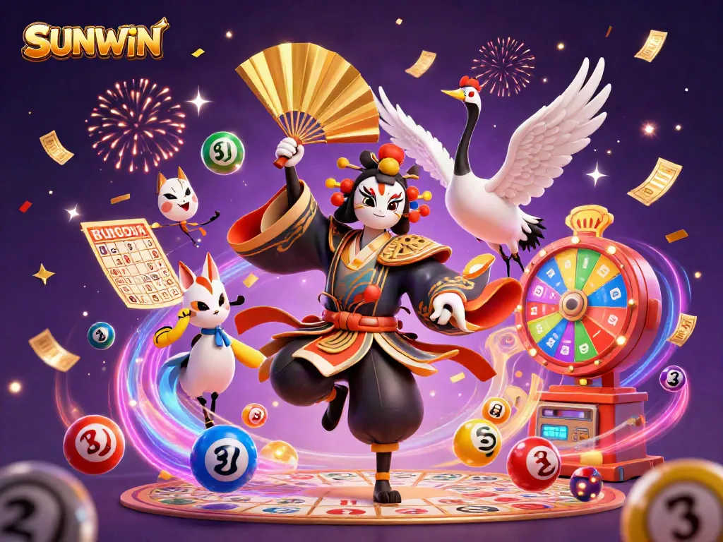 Experience vibrant gameplay action with SUNWIN's exciting features in this dynamic casino illustration.