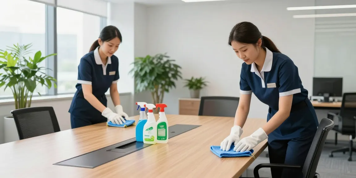 Büroreinigung Göttingen in modernem Büro mit professionellem Reinigungsteam und umweltfreundlichen Reinigungsmitteln.