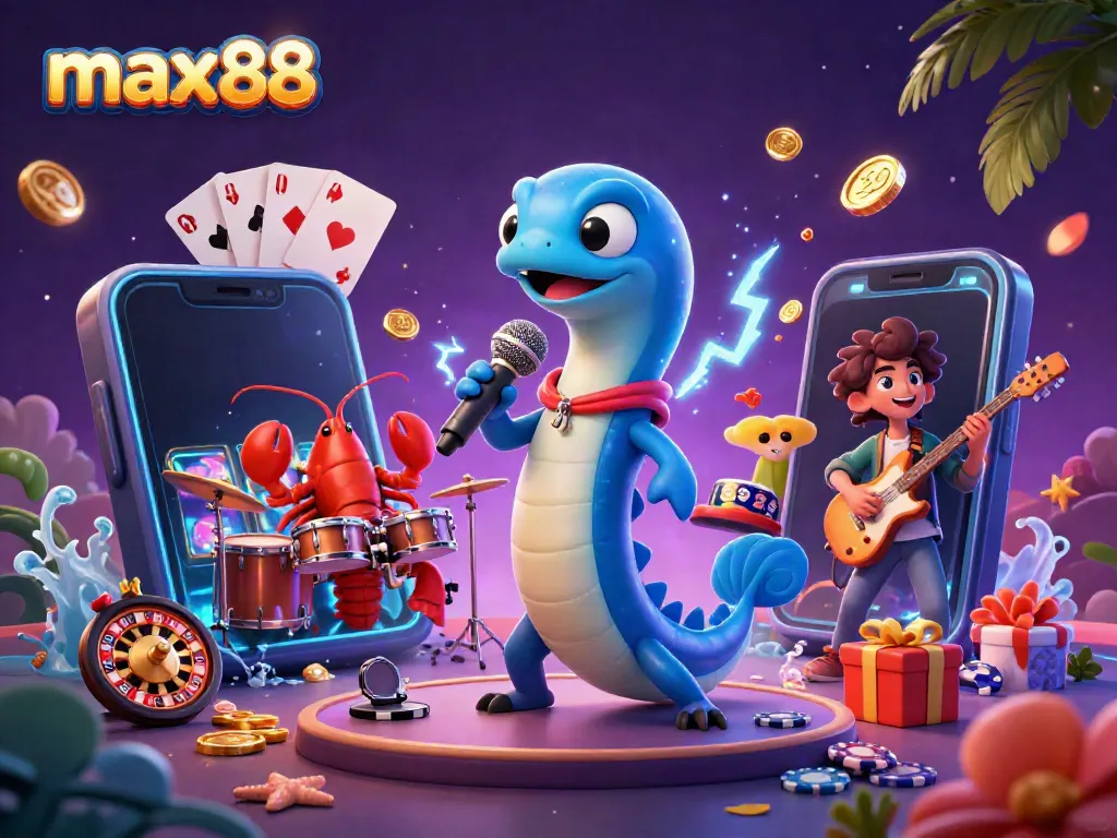 Experience the thrill of max88 with an electric eel DJ at an underwater casino stage.