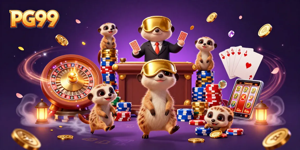 Experience the thrills at PG99 with meerkats running an energetic casino scene filled with jackpots and fun.