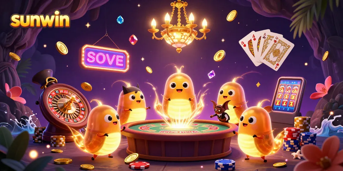 Experience the thrill of sunwin as glowing creatures enhance the vibrant casino atmosphere.