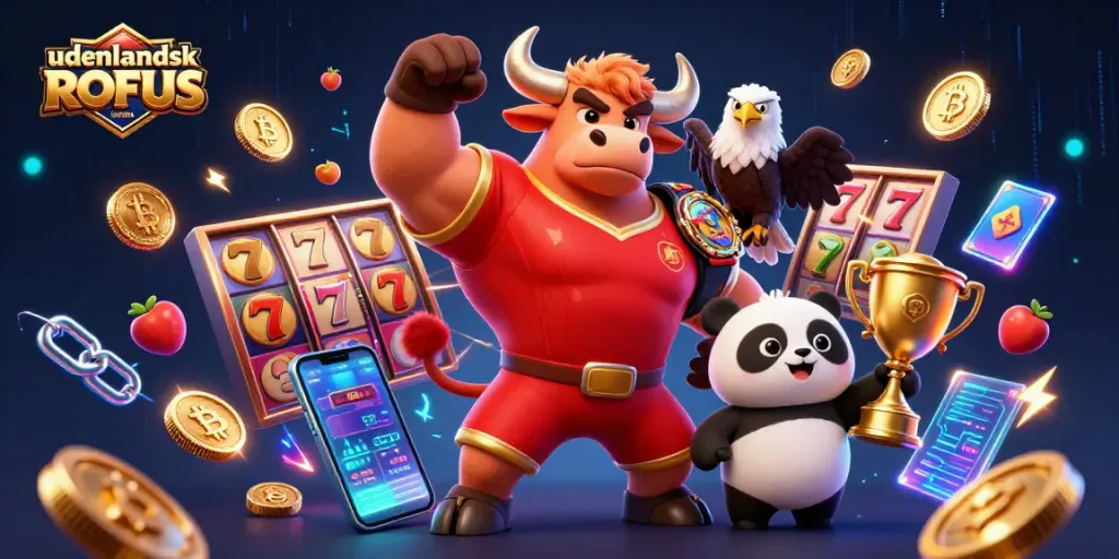 Engaging depiction of udenlandsk casino uden ROFUS featuring characters and slot elements dynamically interacting.