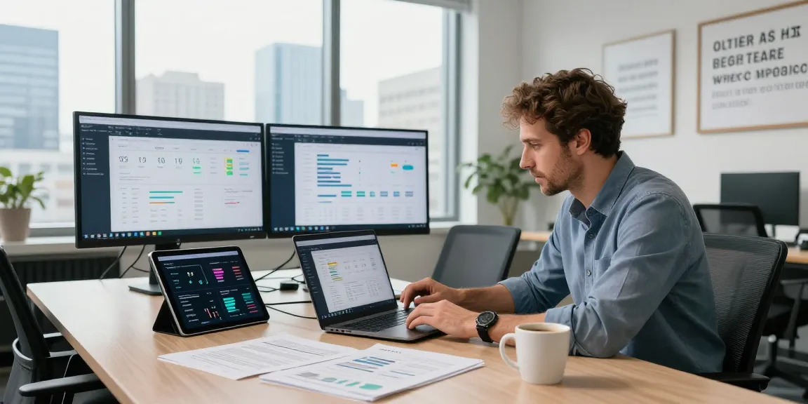 Olivier Jacob analysiert digitale Marketingdaten in einem modernen Büro.