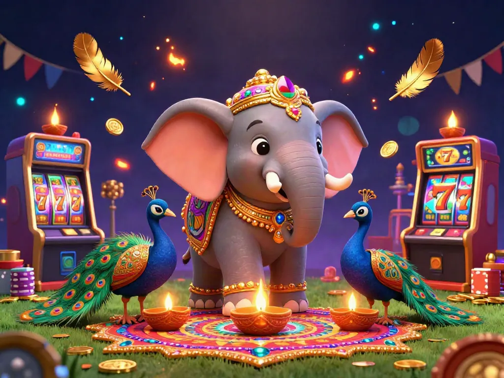 Experience the thrilling vin88 casino with vibrant characters, slot elements, and a festive atmosphere.